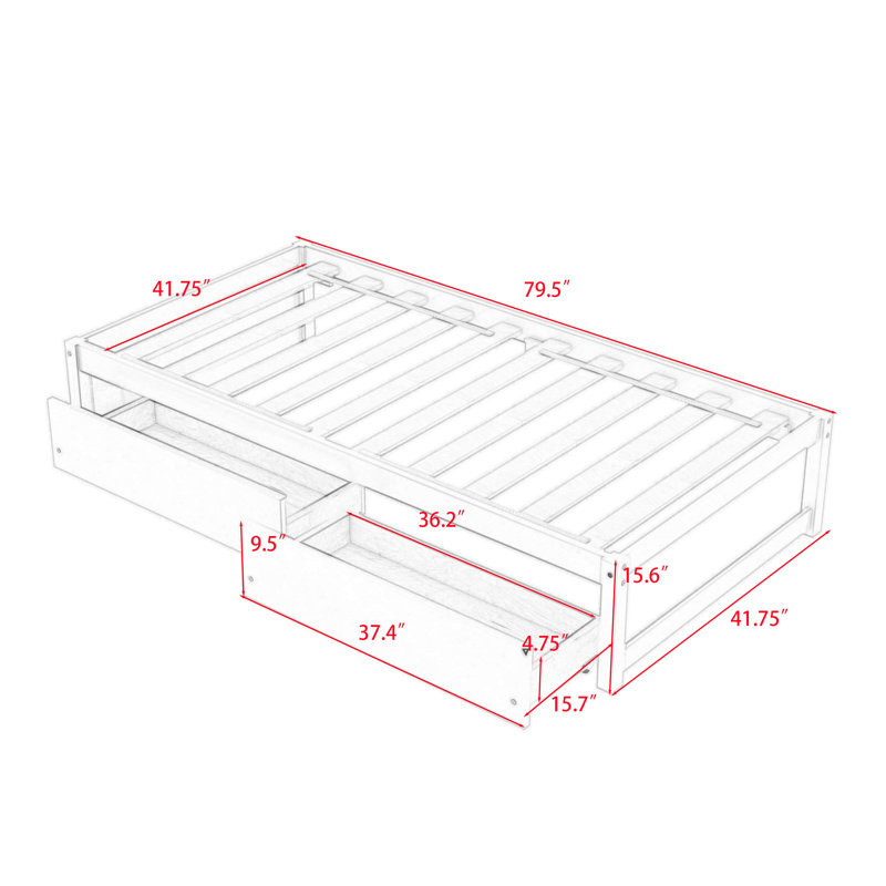Winston Porter Comsa Twin Storage Platform Bed with Drawers Wayfair